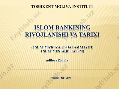 islom banki tarixi va rivojlanishi — PPT