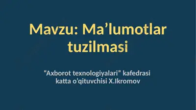 ma’lumotlar tuzilmasi — PPTX