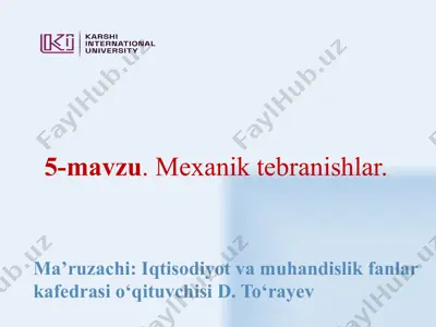 mexanik tebranishlar — PPTX