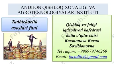tadbirkorlik asoslari — PPTX