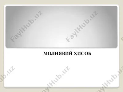 moliyaviy hisob — PPTX