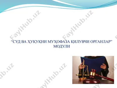“суд ва ҳуқуқни муҳофаза қилувчи органлар” модули — PPTX
