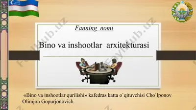 zilzilaviy hududlarda fuqaro va sanoat binolarini loyihalash — PPT