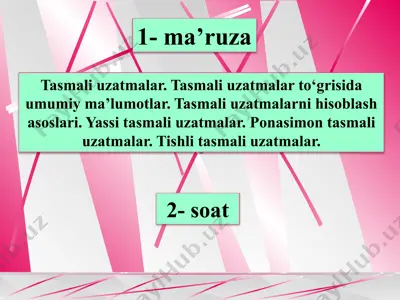 tasmali uzatmalar — PPTX
