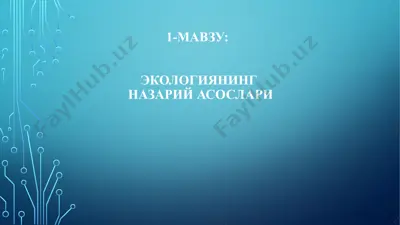экологиянинг назарий асослари — PPTX