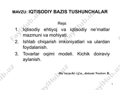 iqtisodiy bazis tushunchalar — PPTX