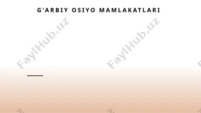 g'arbiy osiyo mamlakatlari — PPTX