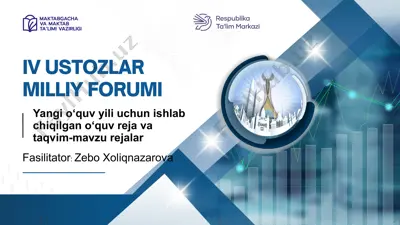yangi o‘quv yili uchun ishlab chiqilgan o‘quv reja va taqvim-mavzu rejalar — PPTX