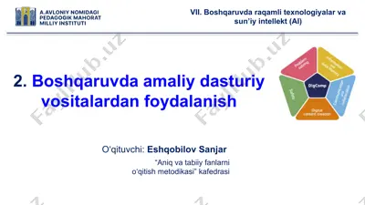 boshqaruvda amaliy dasturiy vositalardan foydalanish — PPTX