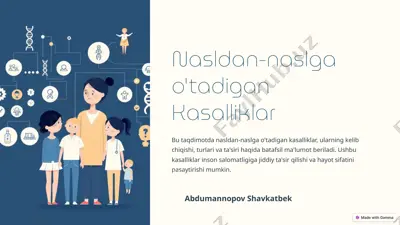 nasldan-naslga o'tadigan kasalliklar — PPTX