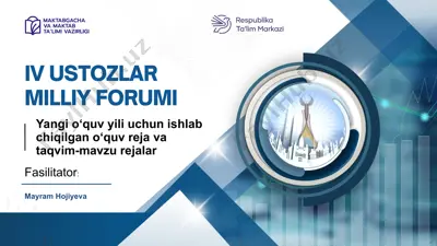 yangi o‘quv yili uchun ishlab chiqilgan o‘quv reja va taqvim-mavzu rejalar — PPTX