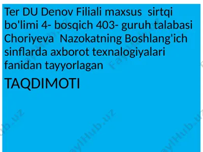 power point dasturida ishlashni tushuntirish — PPTX