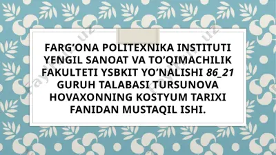 1929-1939-yillar yevropa kostyumi — PPTX