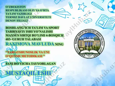 3-sinf tabiatshunoslik darsligini tahlil qilish va taqriz yozish — PPTX