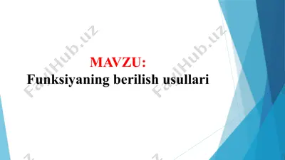 funksiyaning berilish usullari — PPTX