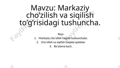 markaziy cho‘zilish va siqilish to‘g‘risidagi tushuncha — PPTX