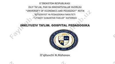 inklyuziv ta’limning huquqiy-me’yoriy asoslari — PPTX
