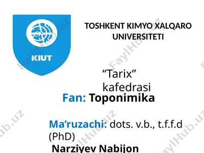 toponimikaning rivojlanish tarixi — PPTX