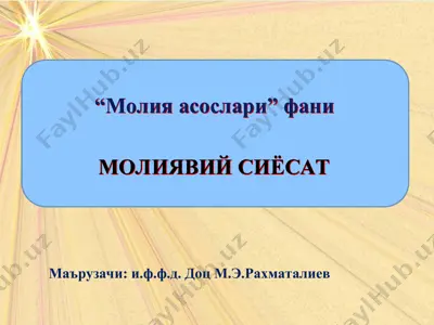 moliyaviy siyosatning mazmuni va prinsiplari — PPT