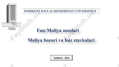 moliya bozori va foiz stavkalari — PPTX