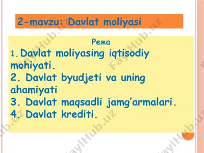 davlat moliyasi — PPTX