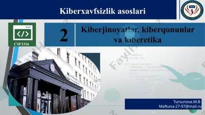 kiberxavfsizlik asoslari — PPTX
