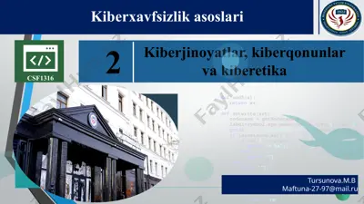 kiberxavfsizlik asoslari — PPTX