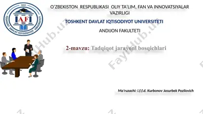 tadqiqot jarayoni bosqichlari — PPTX