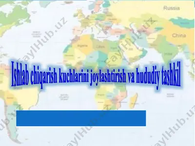 ishlab chiqarish kuchlarini joylashtirish va hududiy tashkil — PPTX