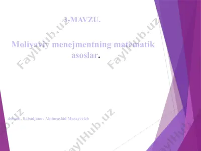 moliyaviy menejmentning matematik asoslar — PPTX