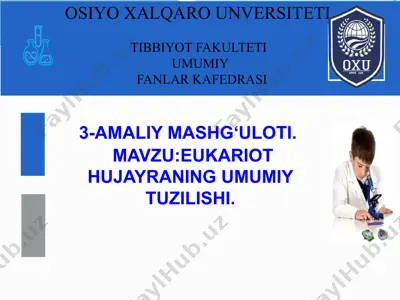 eukariot hujayraning umumiy tuzilishi (3-amaliy mashg‘ulot) — PPTX