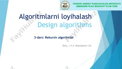 rekursiv algoritmlar — PPTX