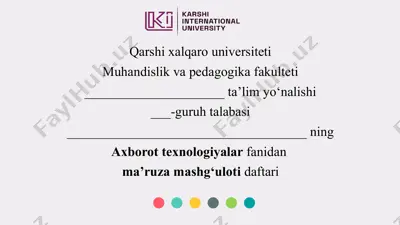zamonaviy matn muharrirlari: ma’ruza mashg‘uloti daftari — PPTX