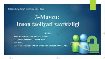 inson faoliyati xavfsizligi — PPTX