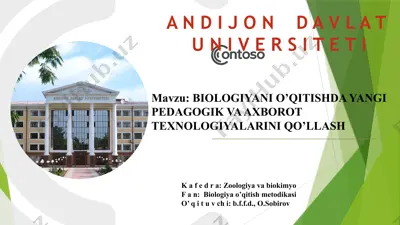 biologiyani o’qitishda yangi pedagogik va axborot texnologiyalarini qo’llash — PPTX