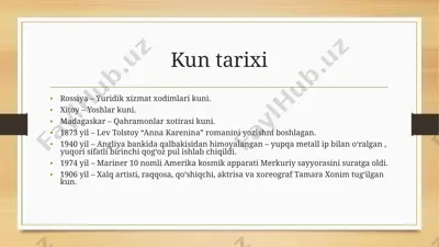 kun tarixi — PPTX