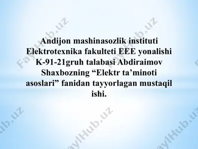 oʻzbekiston energetikasining rivojlanish tarixi va kelajagi — PPTX