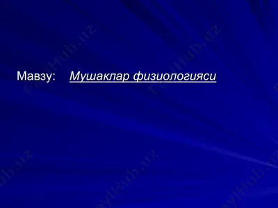 мушаклар физиологияси — PPT