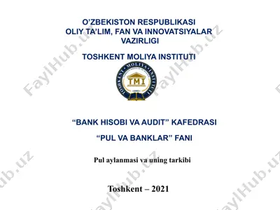 pul aylanmasi va uning tarkibi — PPTX