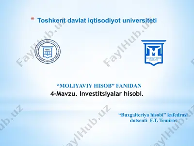 investitsiyalar hisobi — PPTX