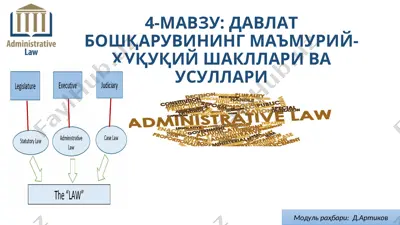 davlat boshqaruvining ma’muriy-huquqiy shakllari va usullari — PPT