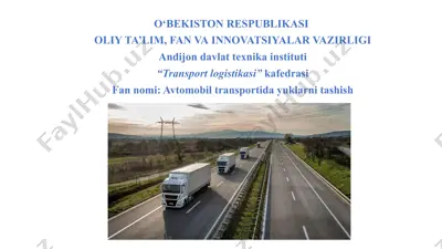 yuklarning tashish qoidalari — PPTX