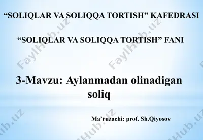 aylanmadan olinadigan soliq — PPTX