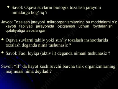 4-ma’ruza “biologik tozalash usullari” — PPT