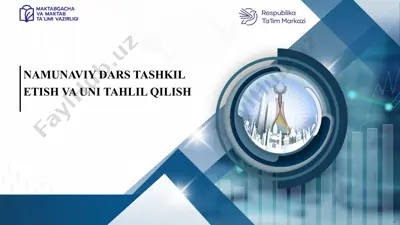 namunaviy dars tashkil etish va uni tahlil qilish — PPTX