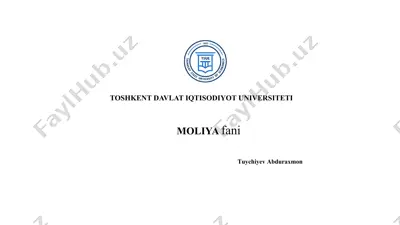 xo‘jalik yurituvchi subektlarning moliyaviy barqarorligi — PPTX