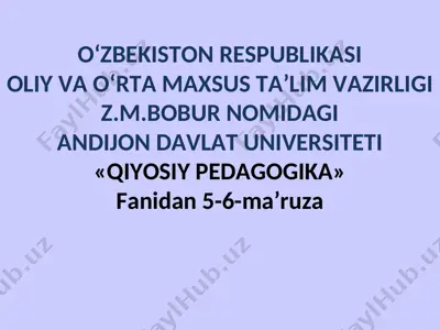 aqsh va yevropa mamlakatlarida ta’lim-tarbiya masalalarining olib borilishi va qiyosiy tahlili — PPT