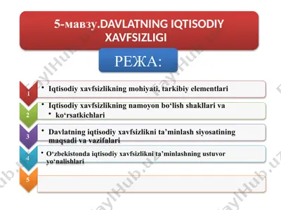 iqtisodiy xavfsizlik — PPTX