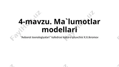 ma’lumotlar modellari — PPTX