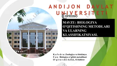 biologiya o‘qitishning metodlari va ularning klassifikatsiyasi — PPTX